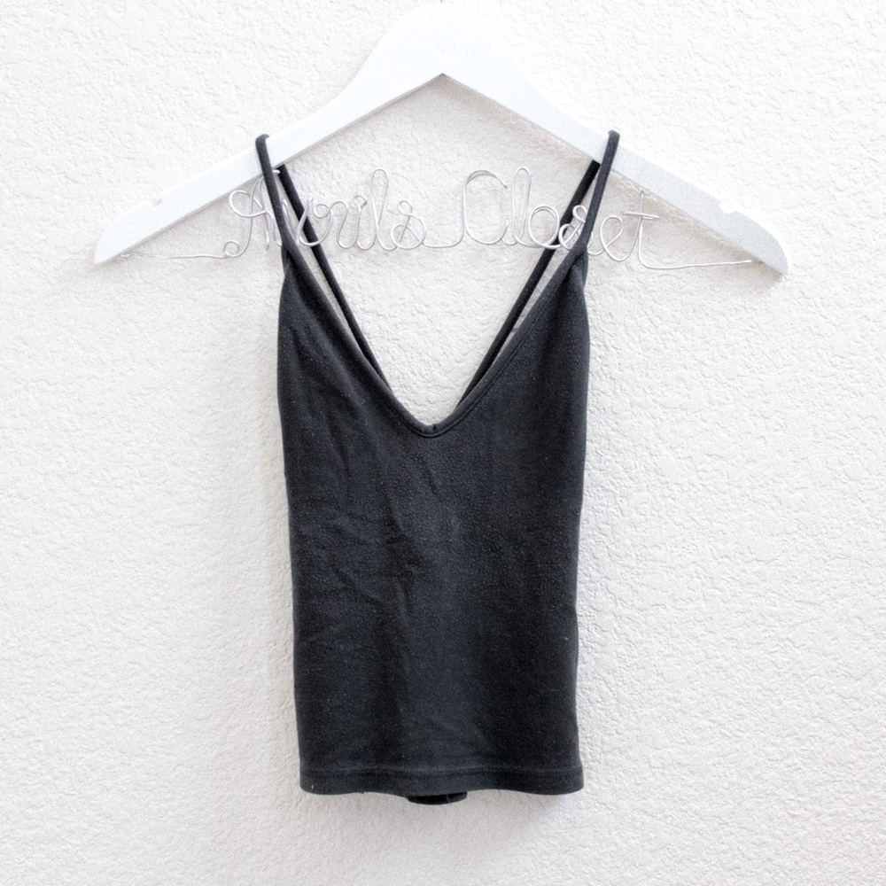 ♡ Brandy Melville Black Cross Back Top ♡